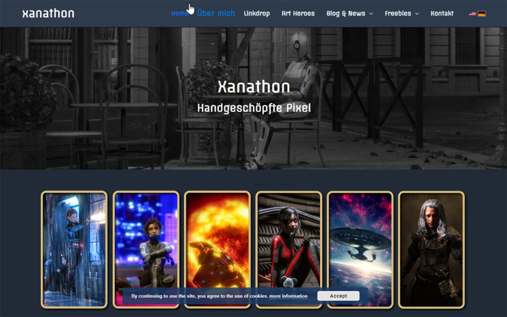 Screenshot Webseite Xanathon