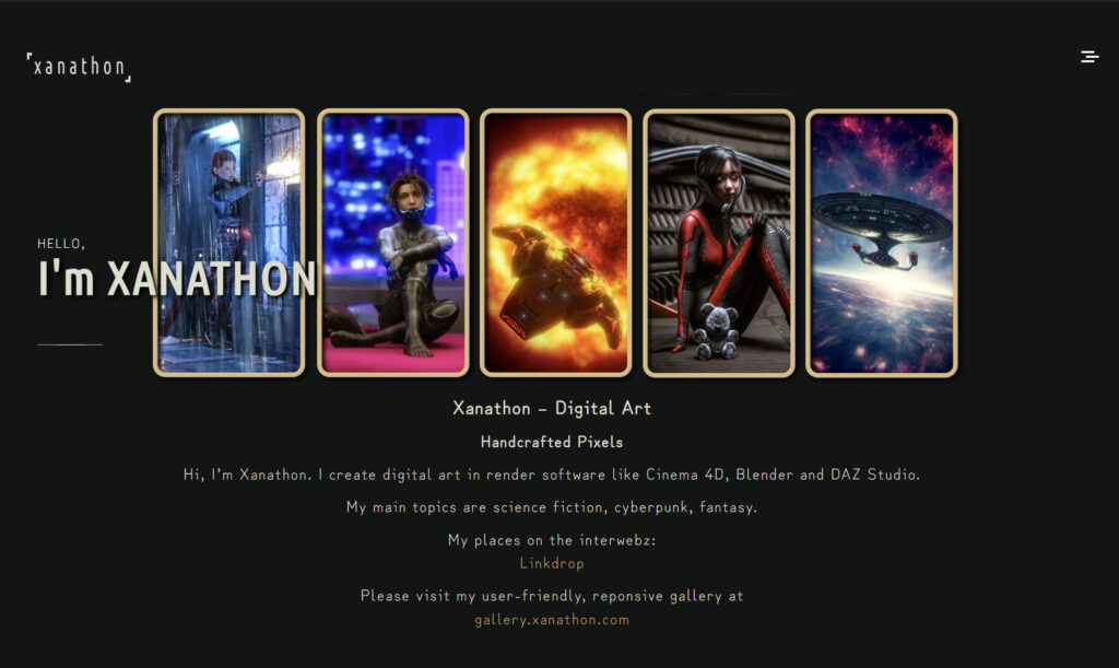 Screenshot Webseite Xanathon