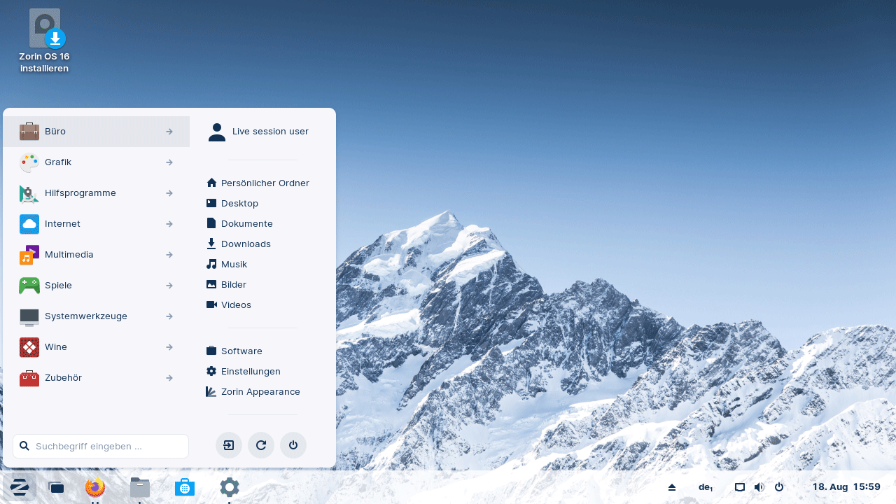 Screenshot Zorin OS