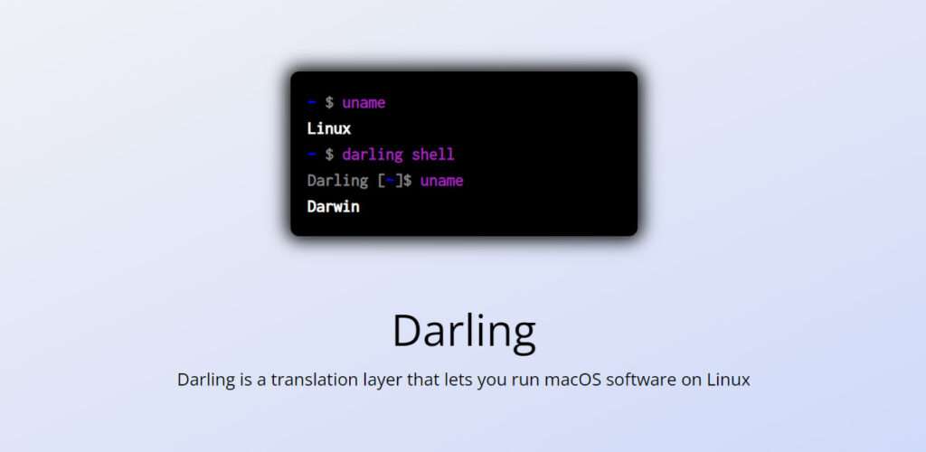 Screenshot Darling-Webseite